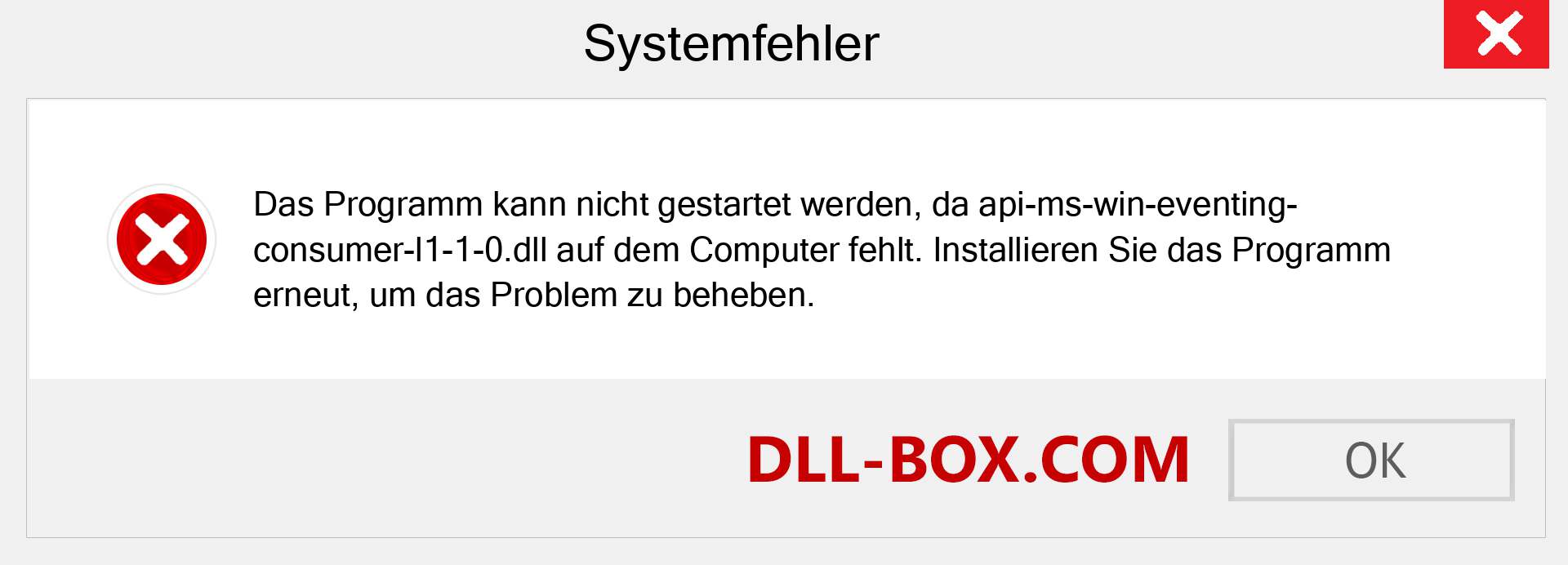 api-ms-win-eventing-consumer-l1-1-0.dll-Datei fehlt?. Download für Windows 7, 8, 10 - Fix api-ms-win-eventing-consumer-l1-1-0 dll Missing Error unter Windows, Fotos, Bildern